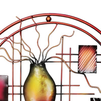 22 Inch Round Metal Wall Decor, Multicolor - BM07986