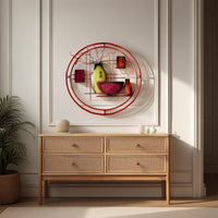 22 Inch Round Metal Wall Decor, Multicolor - BM07986