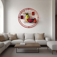 22 Inch Round Metal Wall Decor, Multicolor - BM07986