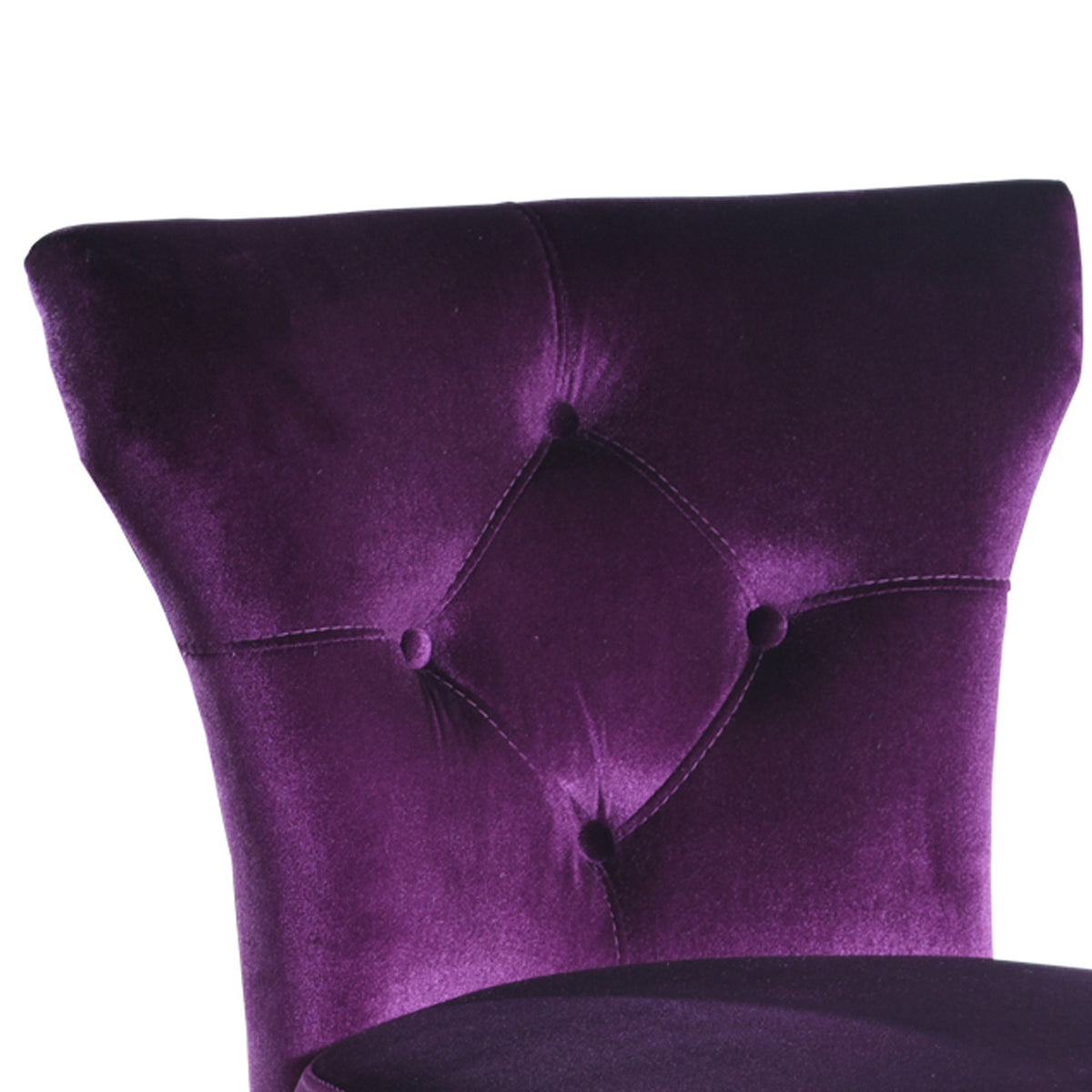 Fabric Side Chair with Button Tufted Back and Padded Seat, Set of 2, Purple - BM09918