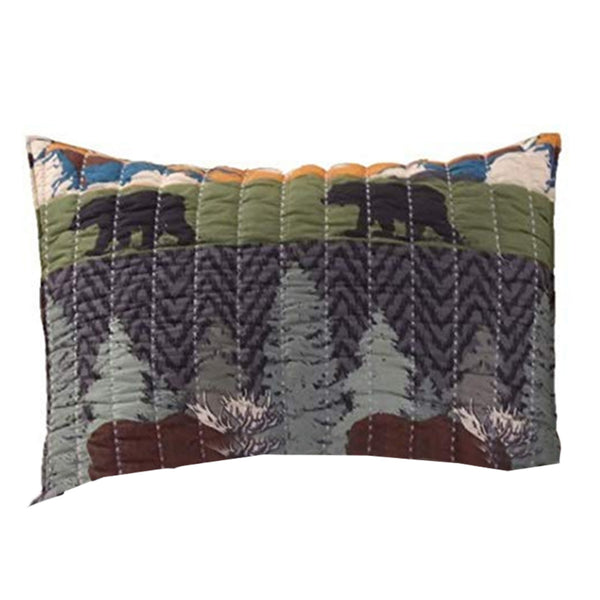 2 Piece Twin Size Quilt Set with Nature Inspired Print, Multicolor - BM116915