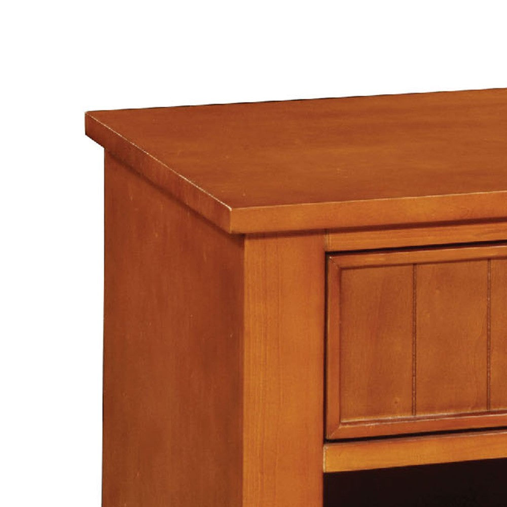 BM122964 Omnus Wood Night Stand, Oak Finish