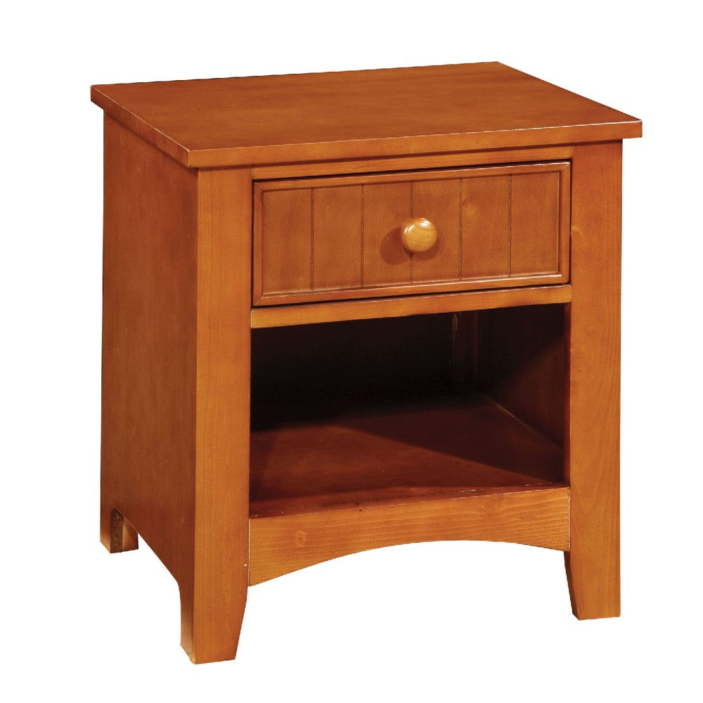 BM122964 Omnus Wood Night Stand, Oak Finish