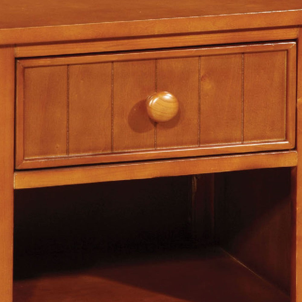 BM122964 Omnus Wood Night Stand, Oak Finish