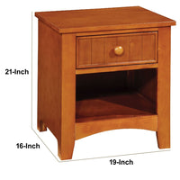BM122964 Omnus Wood Night Stand, Oak Finish