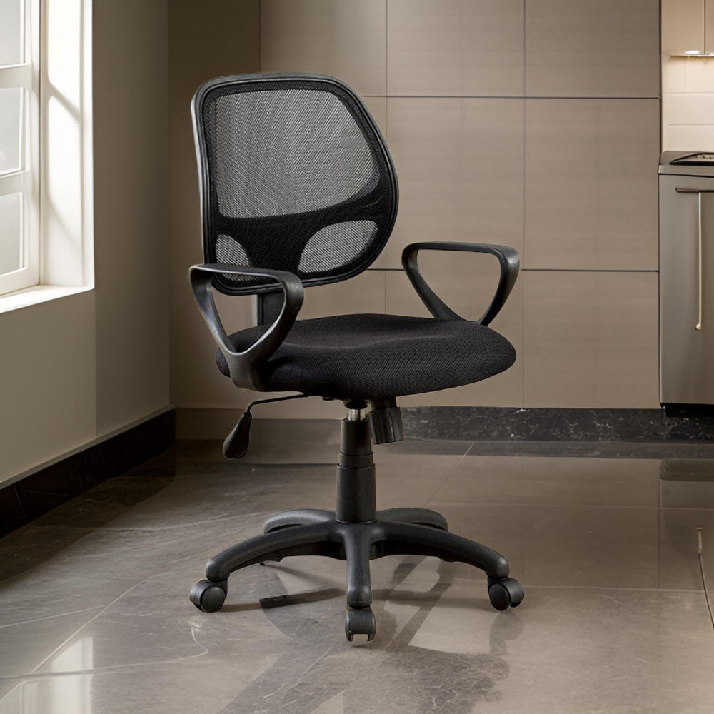Benzara Black Contemporary Adjustable Height Swivel Executive Chair Benzara Black Contemporary Adjustable Height Swivel Executive Chair