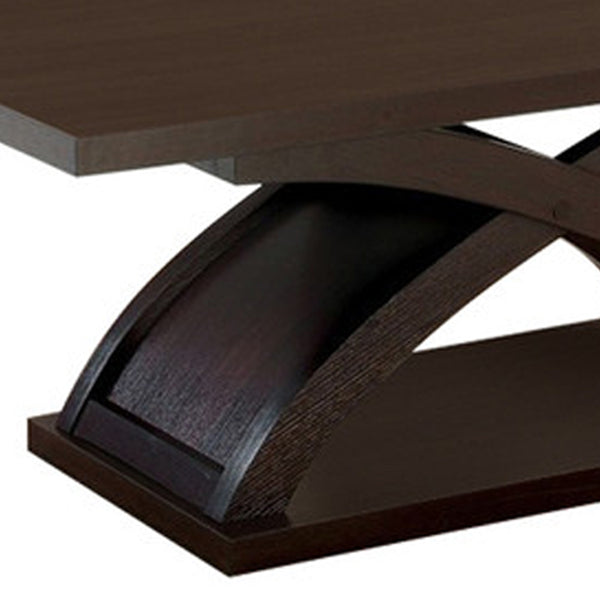 Arkley Contemporary Style Coffee Table, Dark Walnut - BM123070