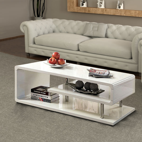 Ninove I Contemporary Style Coffee Table, White - BM123078