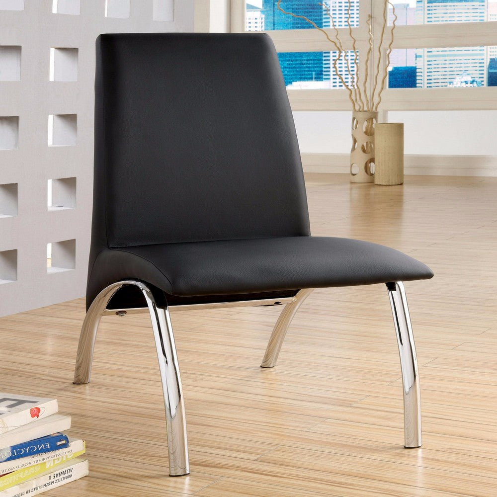 Glenview Contemporary Side Chair, Black Finish Set Of 2 - FOA-CM8370BK-SC-2PK