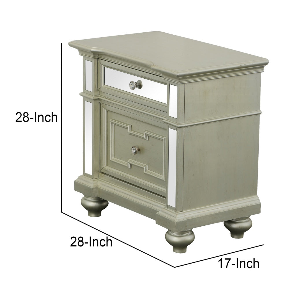 Salamanca Contemporary Night Stand In Silver - BM123245