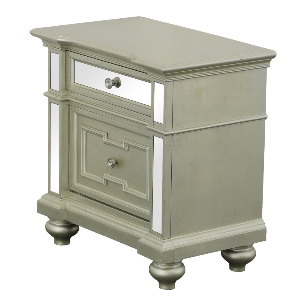 Salamanca Contemporary Night Stand In Silver - BM123245