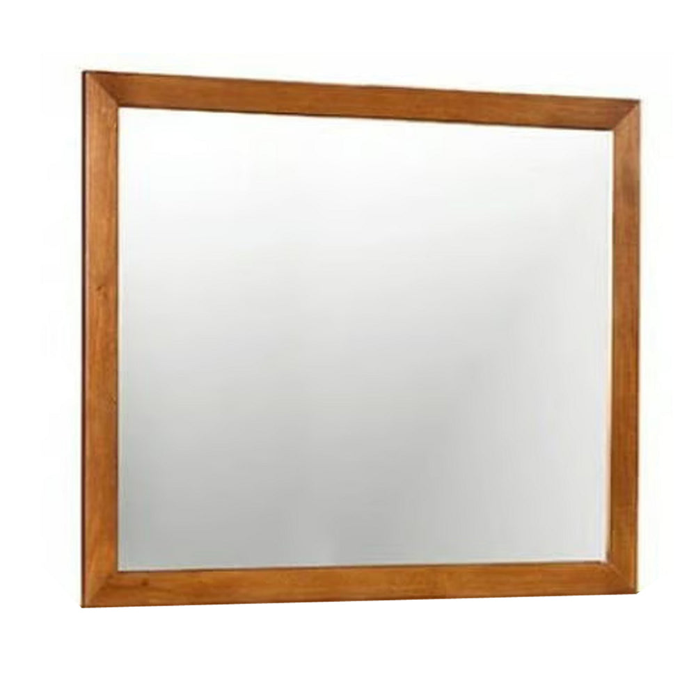 BM123354 Lennart Mid-Cent Modern Mirror, Oak Finish