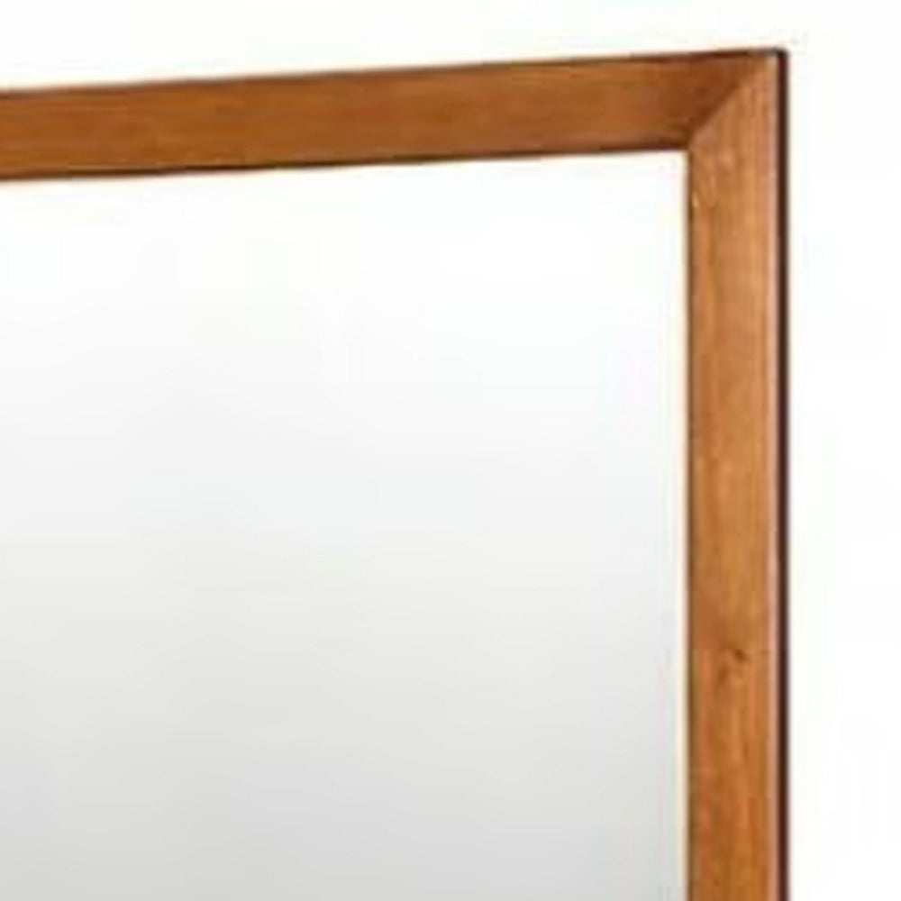 BM123354 Lennart Mid-Cent Modern Mirror, Oak Finish