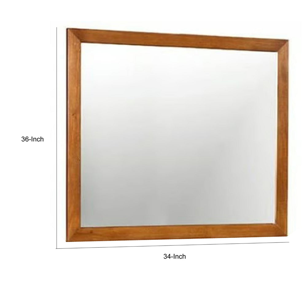 BM123354 Lennart Mid-Cent Modern Mirror, Oak Finish