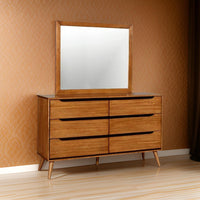 BM123354 Lennart Mid-Cent Modern Mirror, Oak Finish