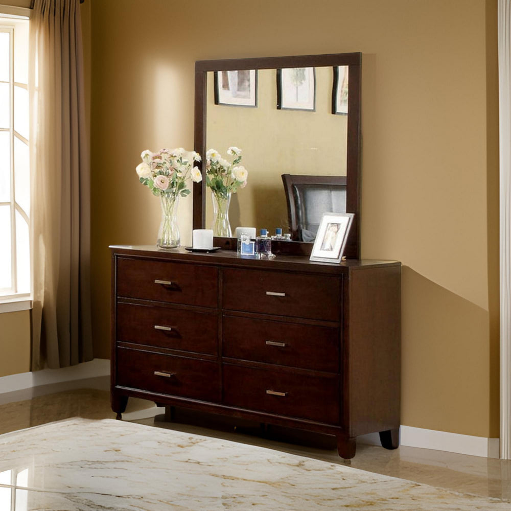 benzara Enrico I Brown Cherry Mirror - BM123534