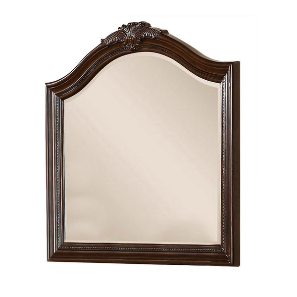 Bellefonte Baroque Style Mirror In Brown Cherry Finish - FOA-CM7267M