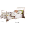 Industrial Style Metal Frame Twin Size Bed with Spindle Design, Antique White
