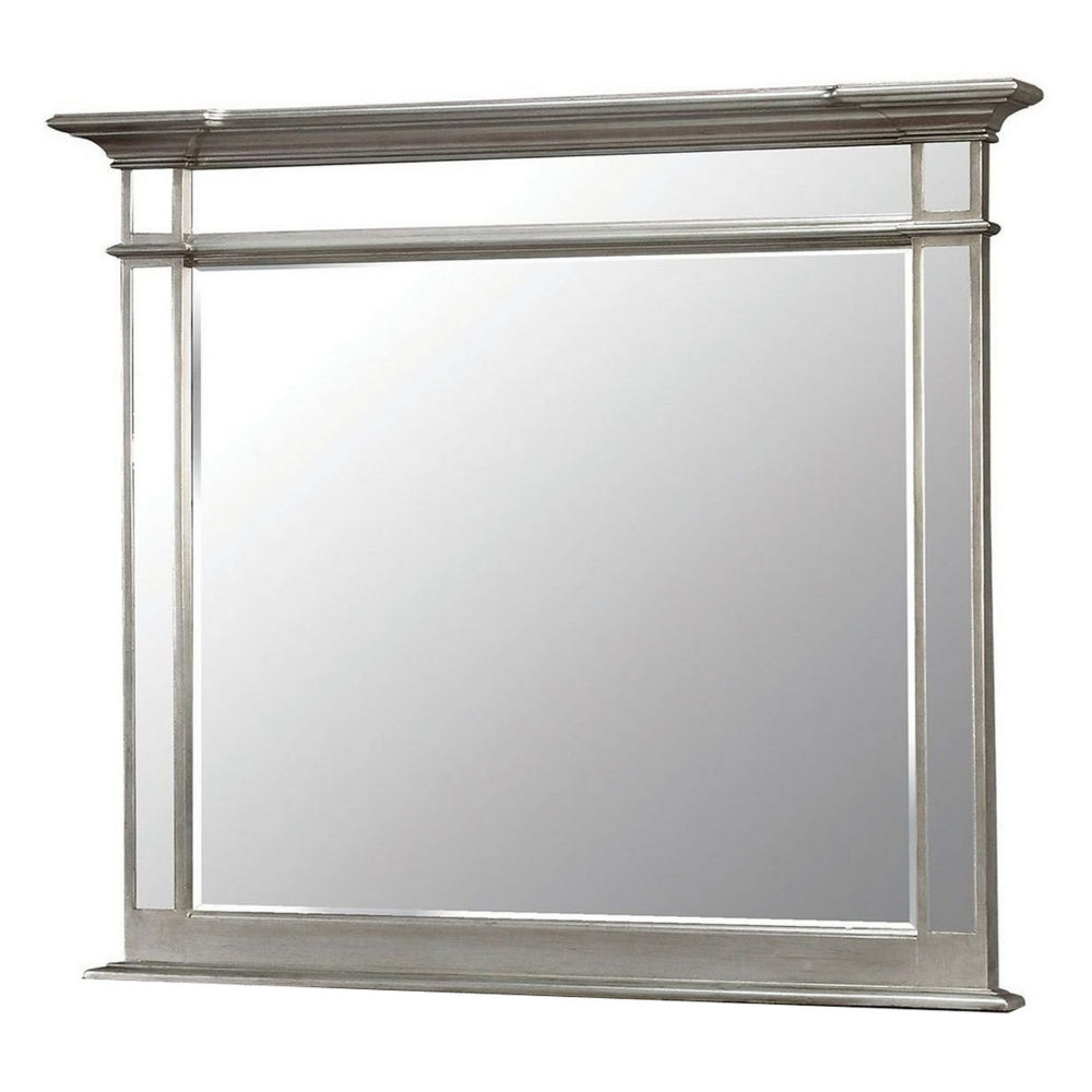 Salamanca Contemporary Style Mirror , Silver - BM123622