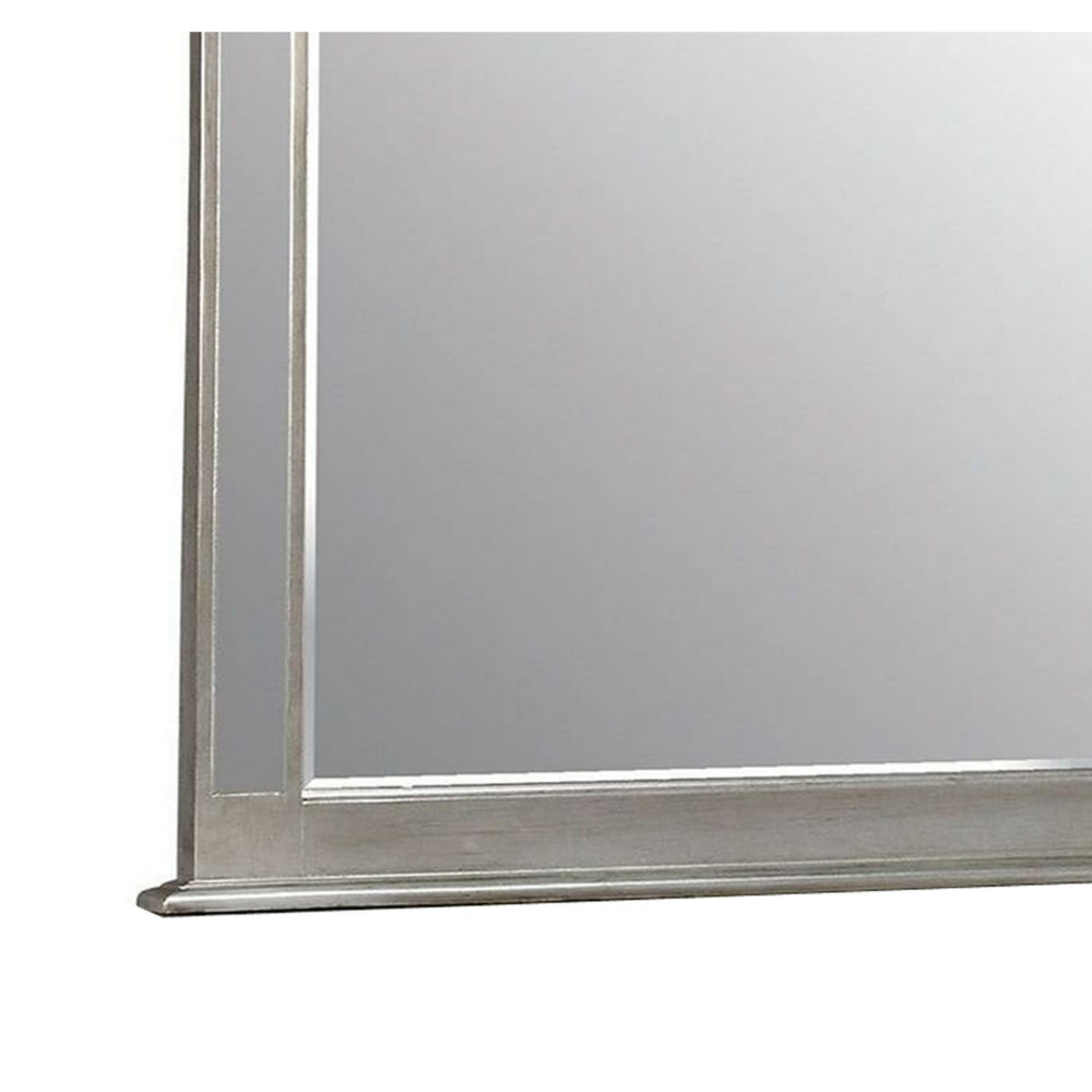 Salamanca Contemporary Style Mirror , Silver - BM123622