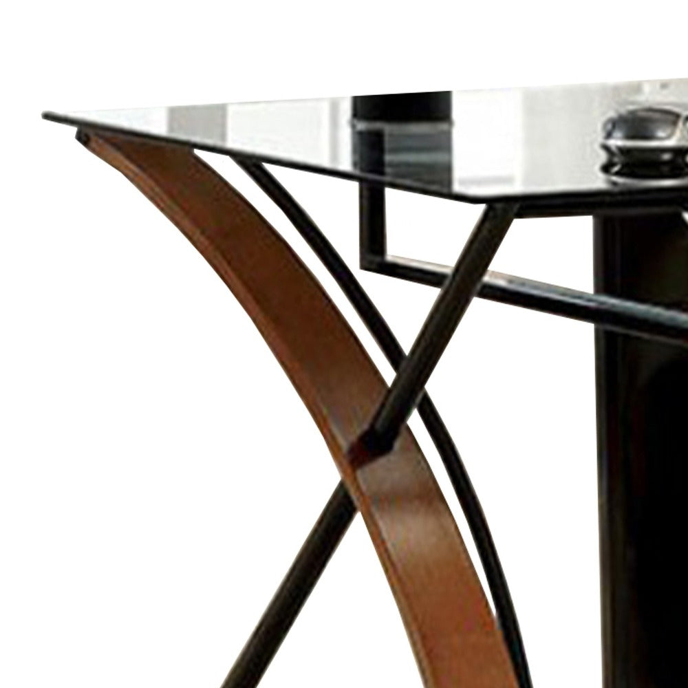 Brown glass desk discount