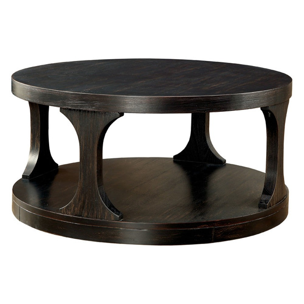 Carrie Transitional Coffee Table, Antique Black - BM123823