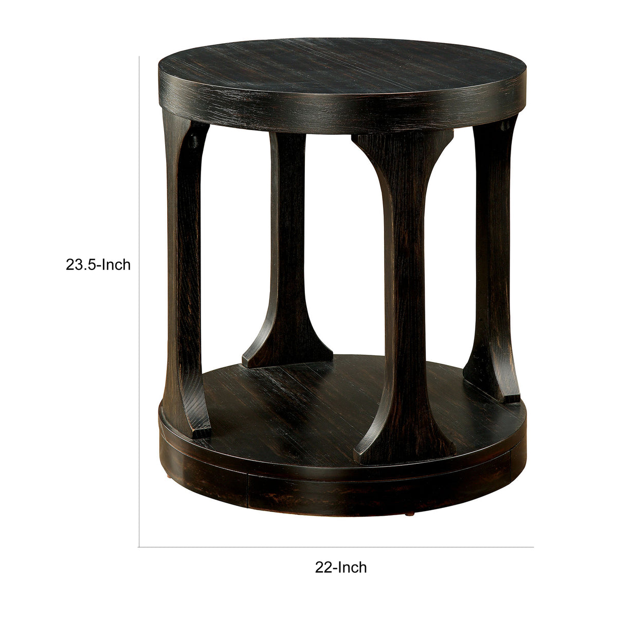 BM123836 Carrie Transitional End Table, Antique Black