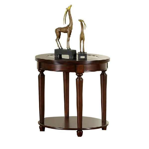 GRANVIA Contemporary End Table, Dark Cherry - FOA-CM4131E