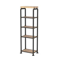 Industrial Style Pier Cabinet with Metal Pipe Design Frame, Antique Black - FOA-CM5913-PC