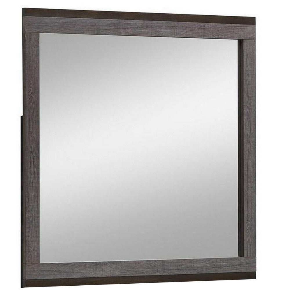 Manvel Contemporary Mirror, Two Tone Antique Gray - FOA-CM7867M