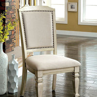BM131136 Holcroft Transitional Side Chair, Antique White, Set Of Two