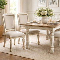 BM131136 Holcroft Transitional Side Chair, Antique White, Set Of Two