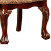 BM131208 Elana Traditional Arm Chair With Fabric, Brown Cherry Finish, Set Of 2