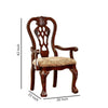 BM131208 Elana Traditional Arm Chair With Fabric, Brown Cherry Finish, Set Of 2