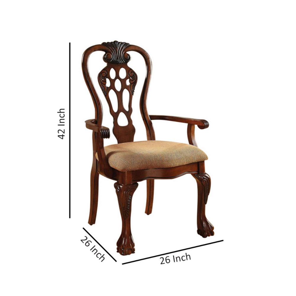 BM131215 George Town Traditional George Town Arm Chair, Set Of 2, Cherry Finish