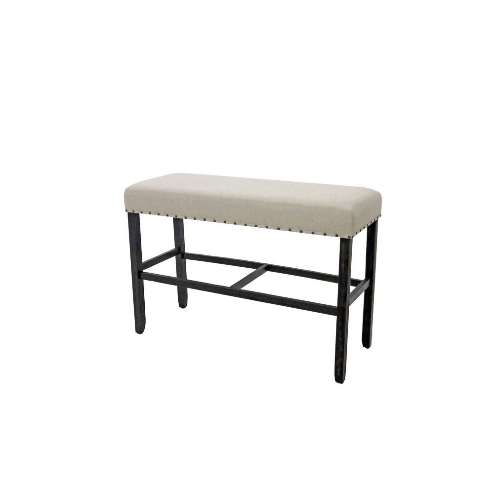 Sania II Rustic Counter Ht. Bench, Antique Black Finish - BM131235