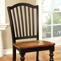 Mayville Cottage Side Chair With wooden Seat, Black & Antique Oak Finsh, Set of 2 - BM131268