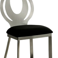 BM131326 Orla Contemporary Side Chair With Black Microfabric Seat, Set Of 2