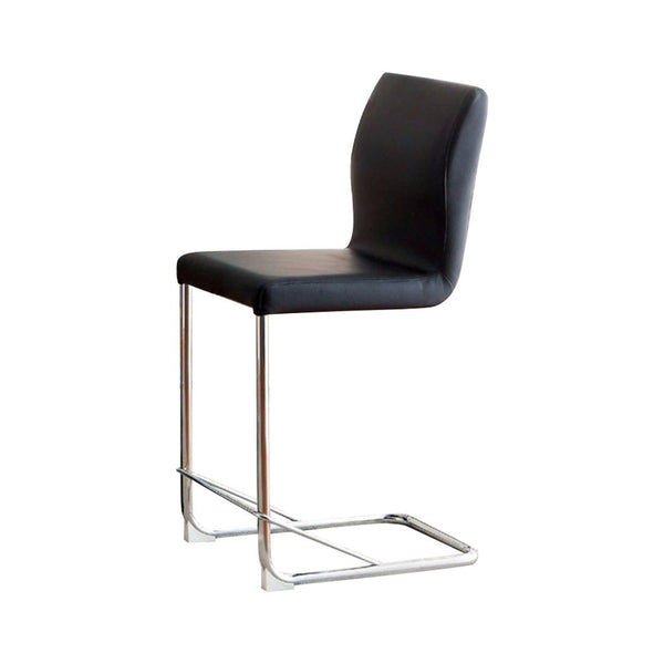Lodia II Contemporary Counter Height Chair With Black Pu, Set of 2