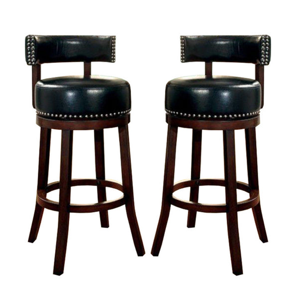 Shirley Contemporary 24" Barstool, Black Finish, Set Of 2 - BM131351