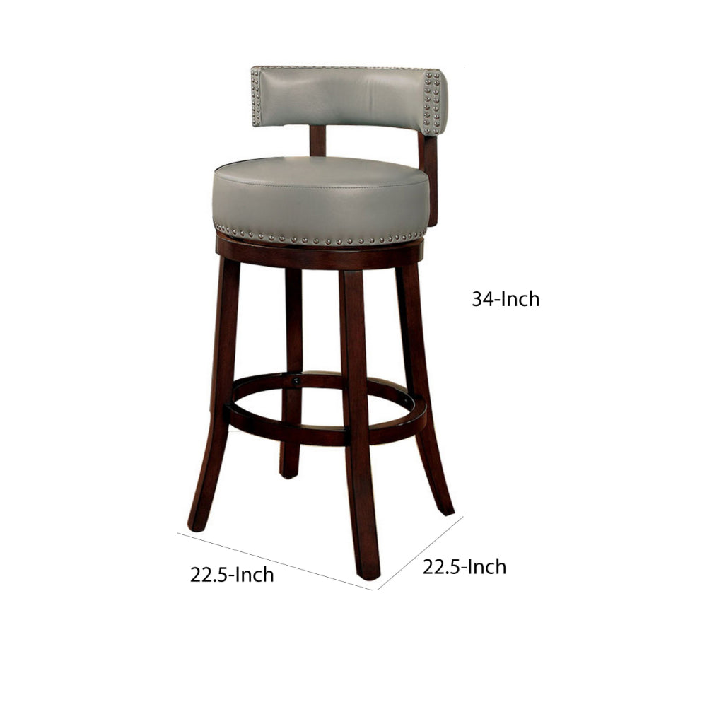 Shirley Contemporary 24" Barstool, Gray Finish, Set Of 2 - BM131352