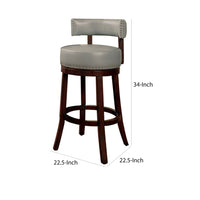 Shirley Contemporary 24" Barstool, Gray Finish, Set Of 2 - BM131352