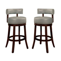 Shirley Contemporary 24" Barstool, Gray Finish, Set Of 2 - BM131352