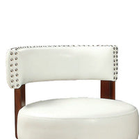 BM131354 Shirley Contemporary 24" Barstool Withpu Cushion, White Finish