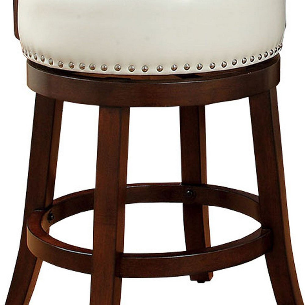BM131354 Shirley Contemporary 24" Barstool Withpu Cushion, White Finish
