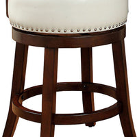 BM131354 Shirley Contemporary 24" Barstool Withpu Cushion, White Finish