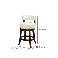 BM131354 Shirley Contemporary 24" Barstool Withpu Cushion, White Finish