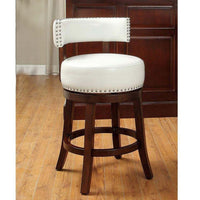 BM131354 Shirley Contemporary 24" Barstool Withpu Cushion, White Finish
