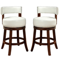 BM131354 Shirley Contemporary 24" Barstool Withpu Cushion, White Finish