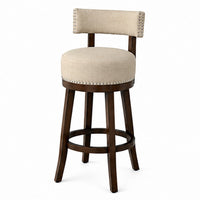 BM131355 Lynsey Contemporary 24"Barstool Withlinen Cushion, Set Of 2